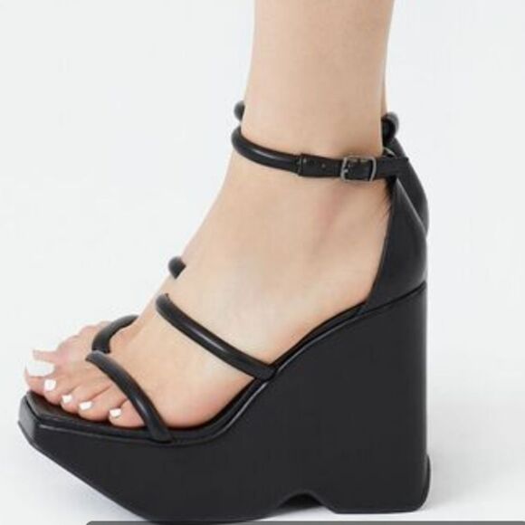 BRAND NEW LILIANA STRAPPY CAGED WEDGE HEELS SANDAL - Picture 10 of 16